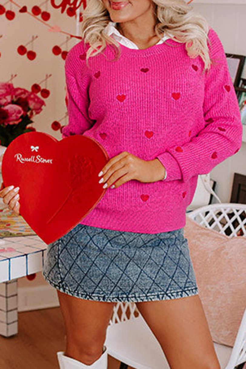 Heart Drop Shoulder Sweater