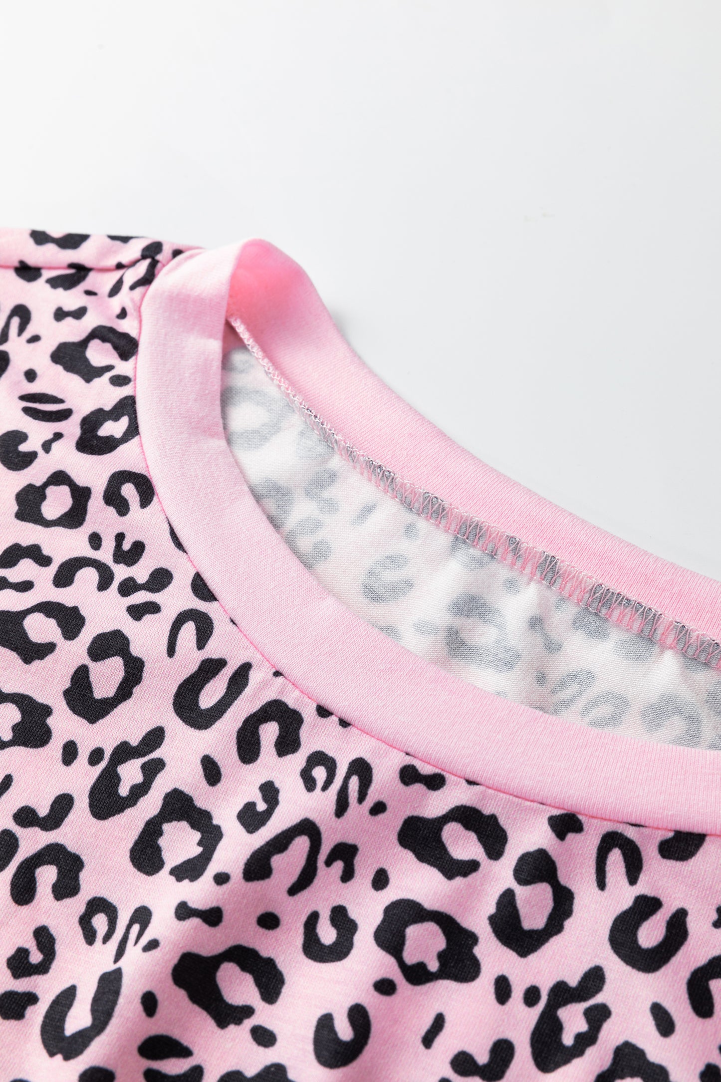 Leopard Patchwork Short Sleeve Loose Top