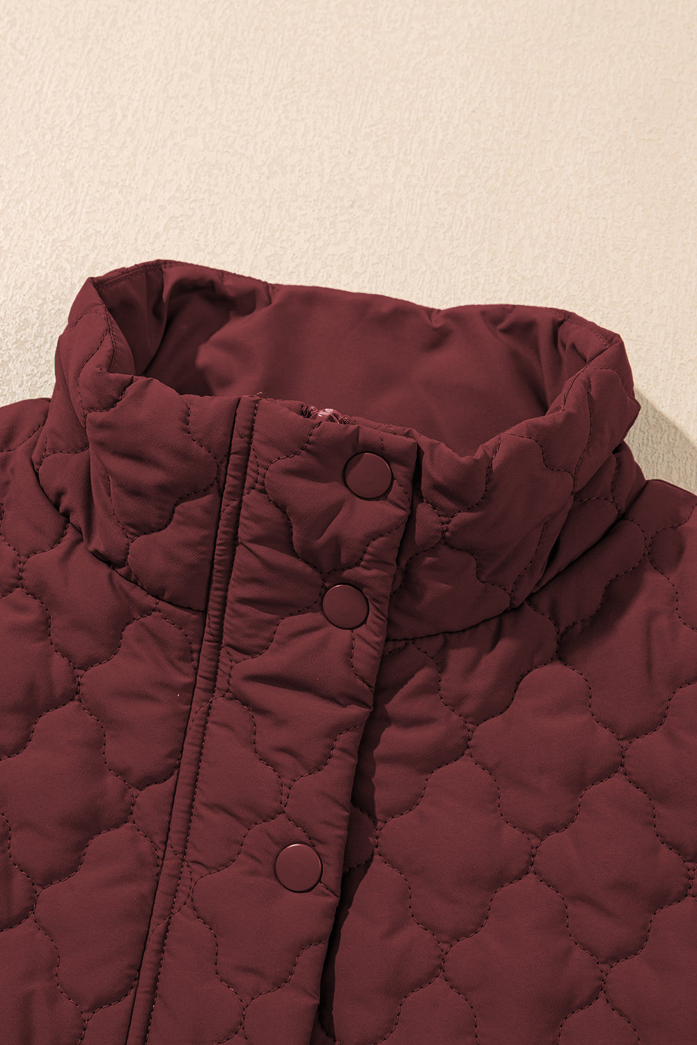 Quilted Zip-Up Snap Button Pocketed Vest