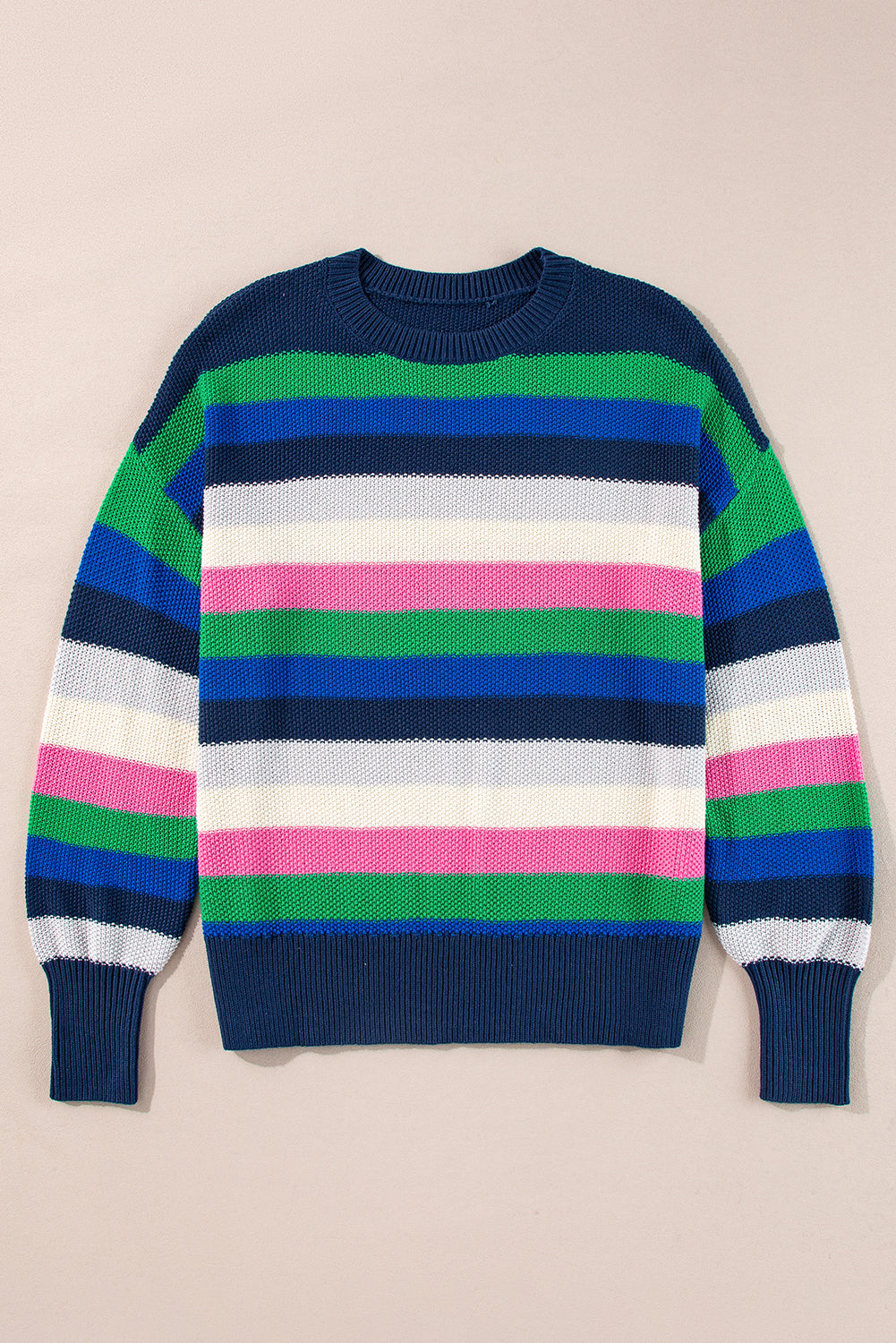 Stripe Drop Shoulder Crewneck Sweater