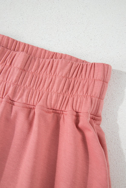 Solid Cropped Tee & Ruffle High Waist Skort Set