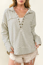 Stripe Thumbhole Long Sleeve Top