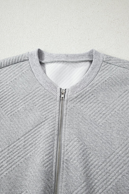 Textured Half-Zip Long Sleeve Sweatshirt