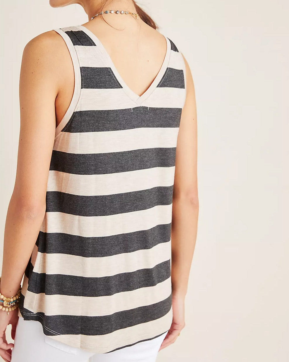 Stripe V-Neck Tank Top