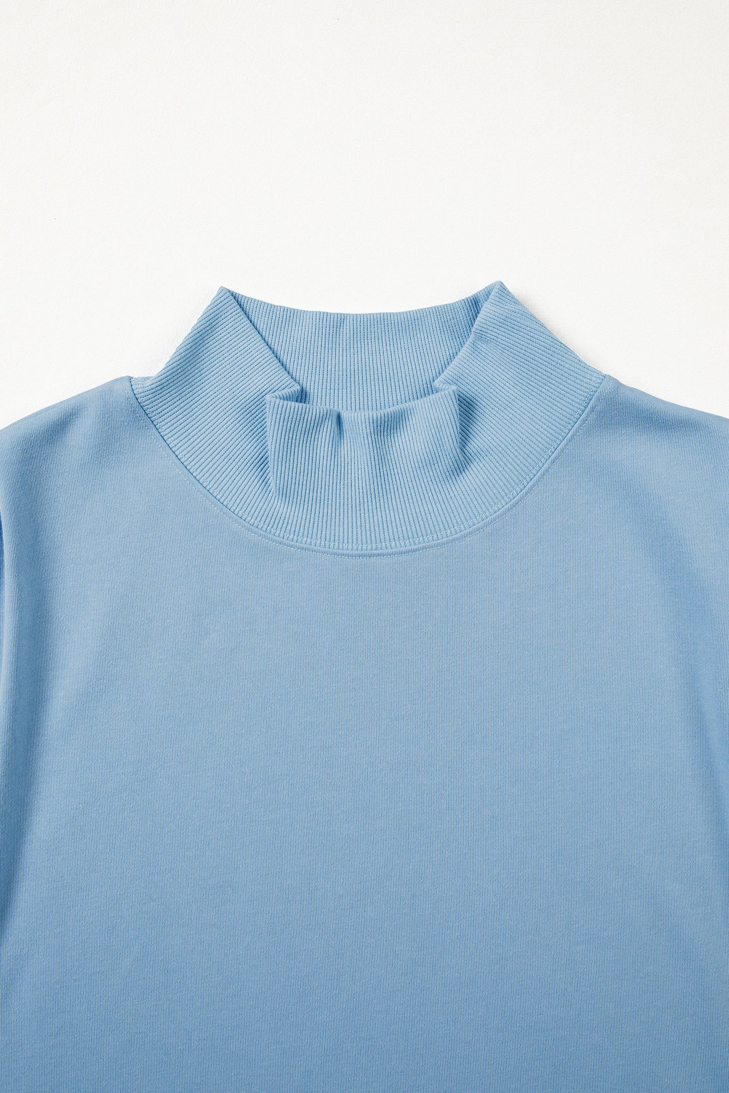 Solid Mock Neck Cap Sleeve Oversized Top
