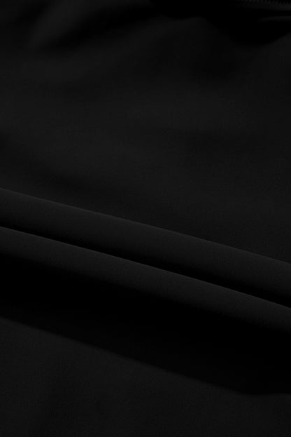 Solid Ruffle Crossed Cutout Tankini Set