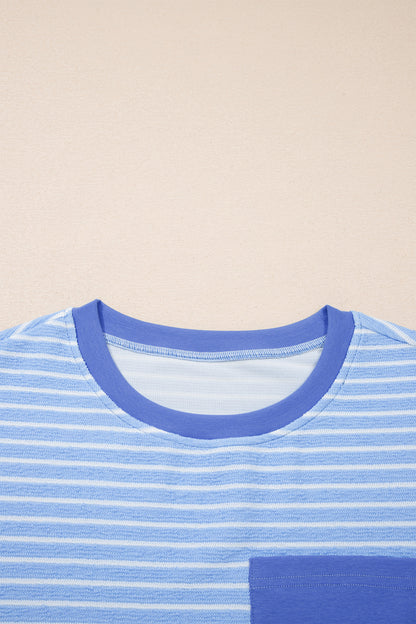 Stripe Crew Neck Tee & Drawstring Pants Set