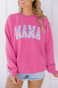 Floral MAMA Embroidered Pullover Sweatshirt