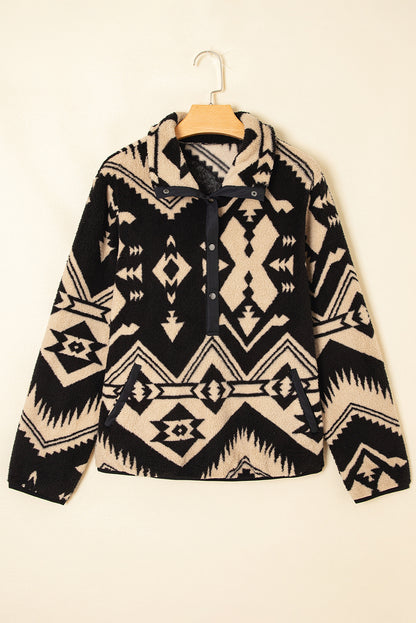 Western Aztec Fleece Half Zip Sweatshirt