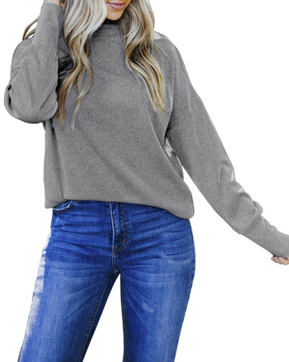 Zipped Shoulder Long Sleeve Top