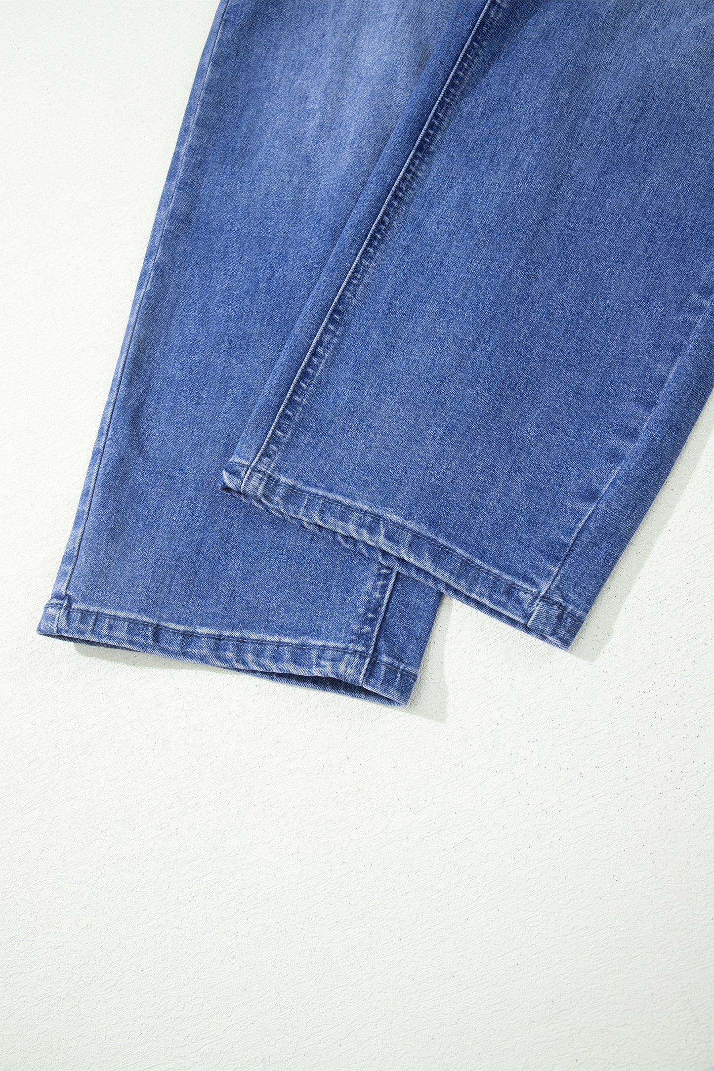 Drawstring Waist Ankle Length Regular Fit Denim Pants