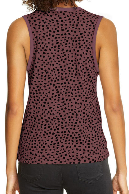 Leopard Round Neck Tank Top