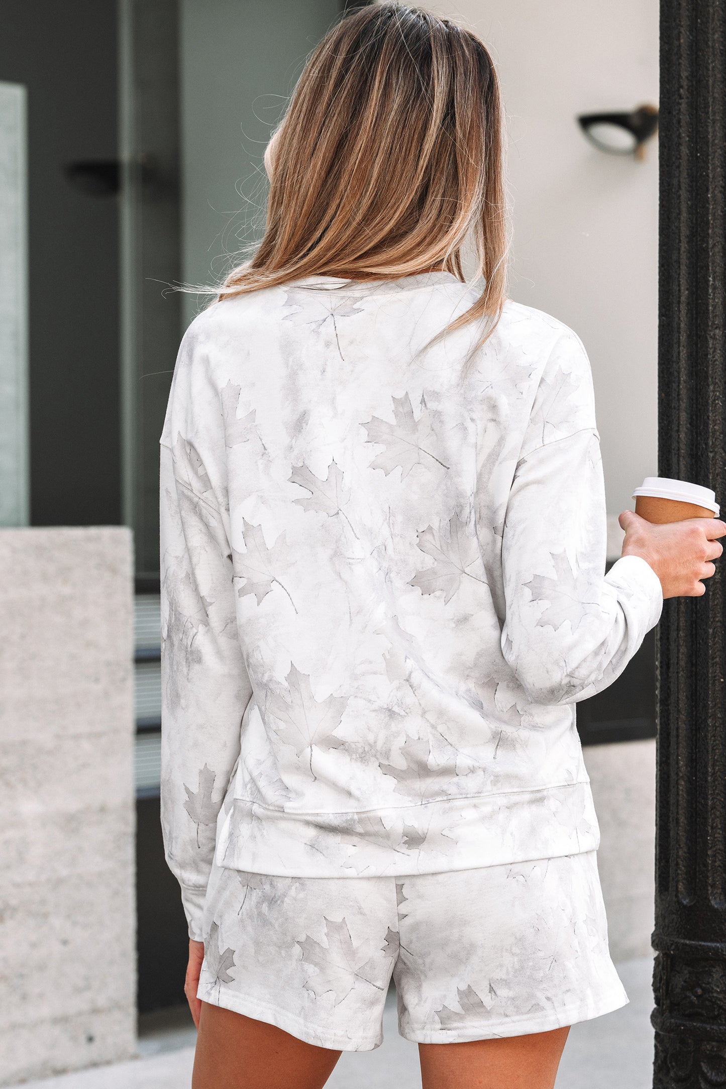 Camo Abstract Top and Elastic Waist Short Set