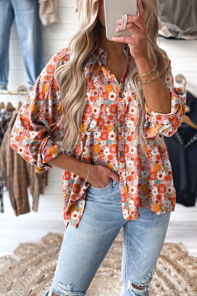 Floral Chest Pocket Buttoned Shirt