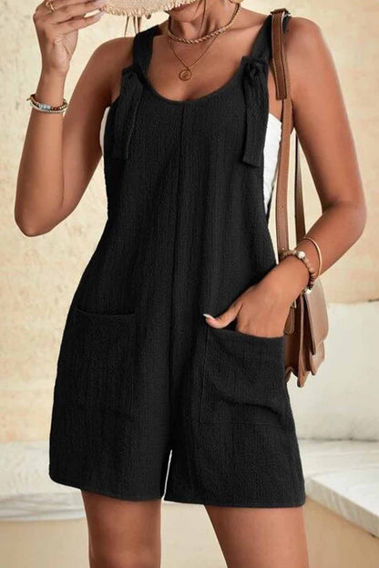 Adjustable Straps Pocketed Romper