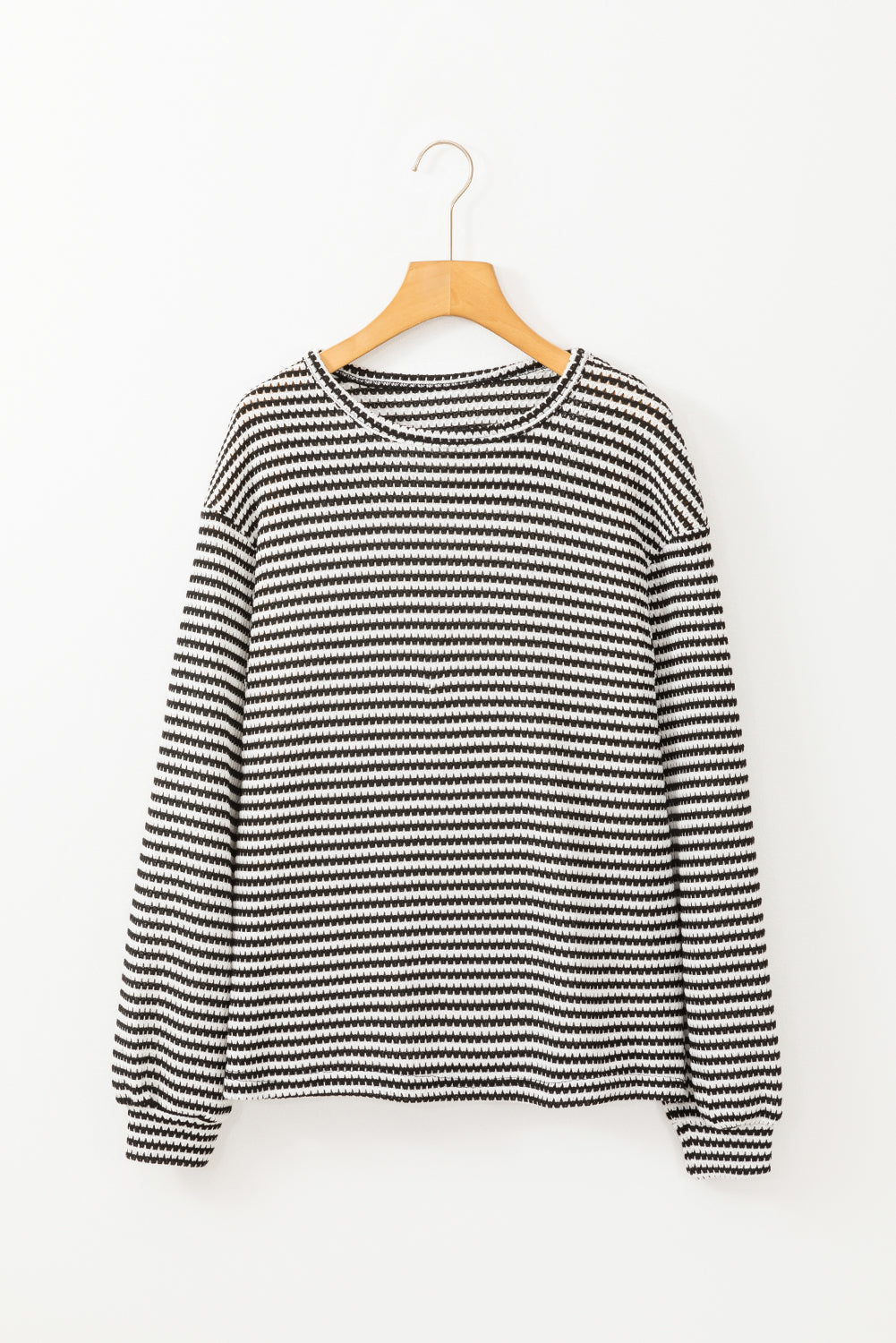 Stripe Round Neck Long Sleeve Top