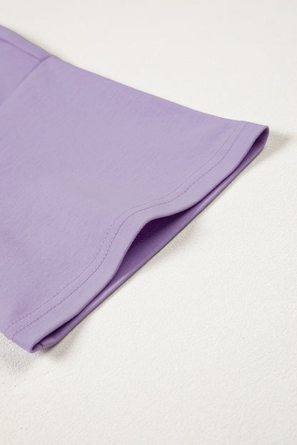 Oversized Solid Color High Neck Tee