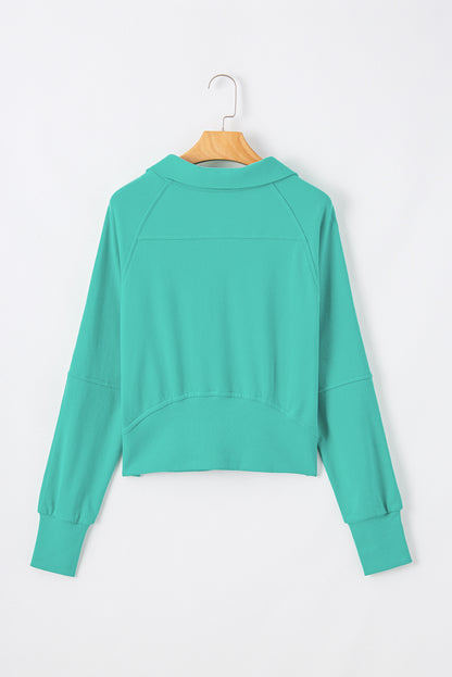 Quarter Zip Kangaroo Pocket Sweatshirt