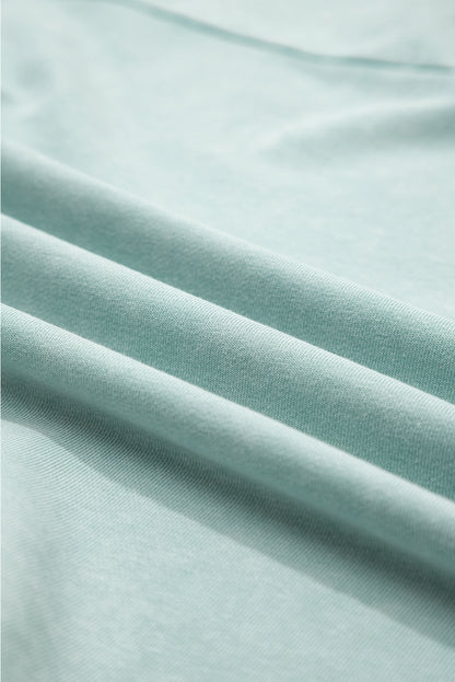 Mineral Wash Reverse Seam Buttoned V-Neck Top