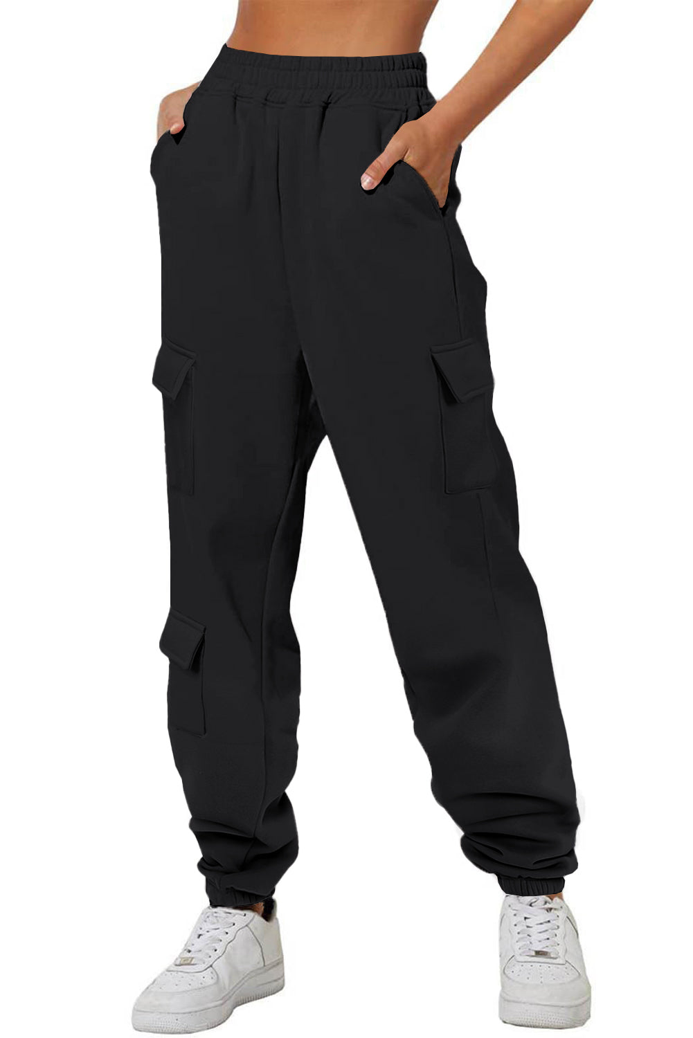 Solid Cargo Pocket Active Pants