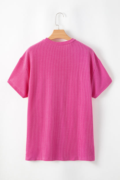 Corded Knit Pocketed T-Shirt