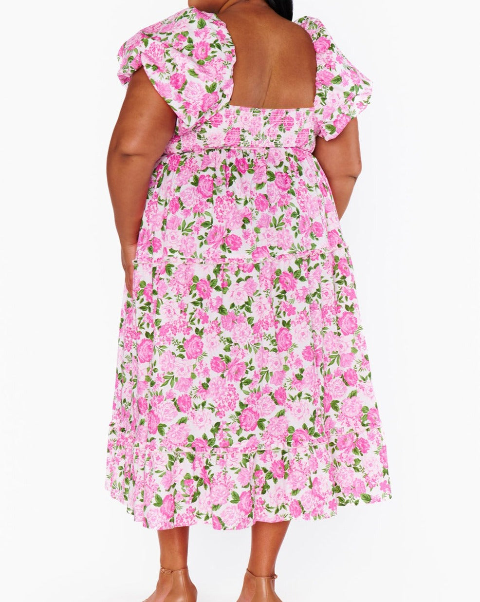 Floral Smocked Puff Sleeve Dress Plus Size