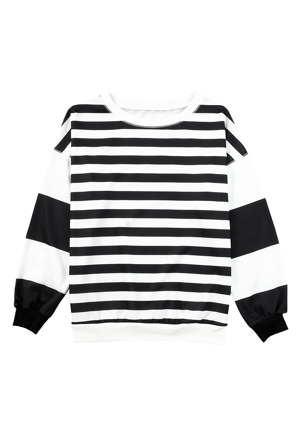 Stripe Drop Shoulder Pullover Sweatshirt