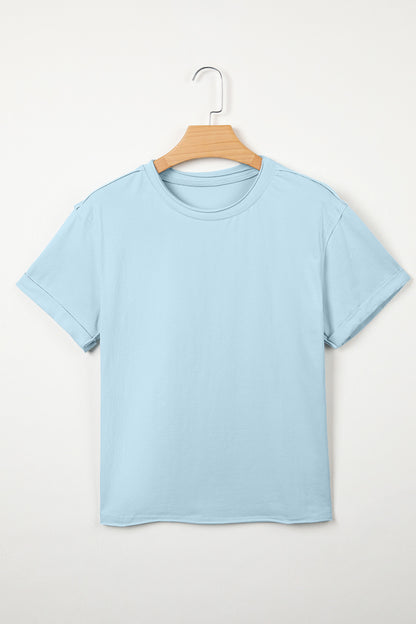 Solid Exposed Seam Short Sleeve T-Shirt