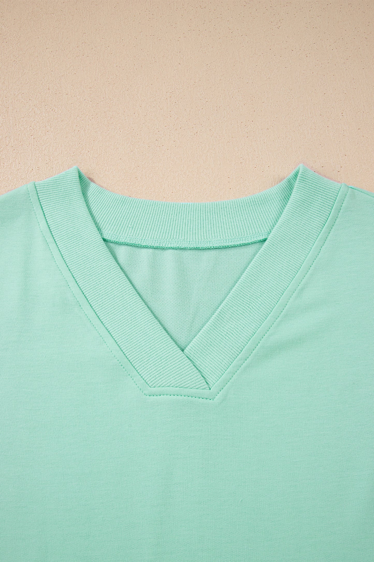 Solid V-Neck Tee and Drawstring Pants Set