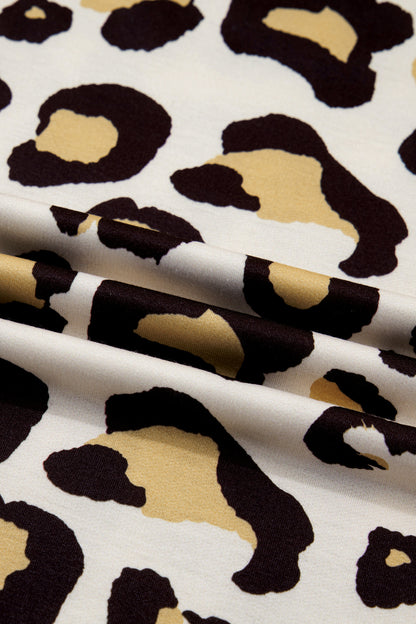 Leopard Long Sleeve T-Shirt Dress w/ Pockets