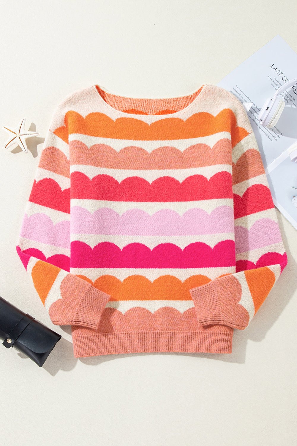 Stripe Balloon Sleeve Sweater