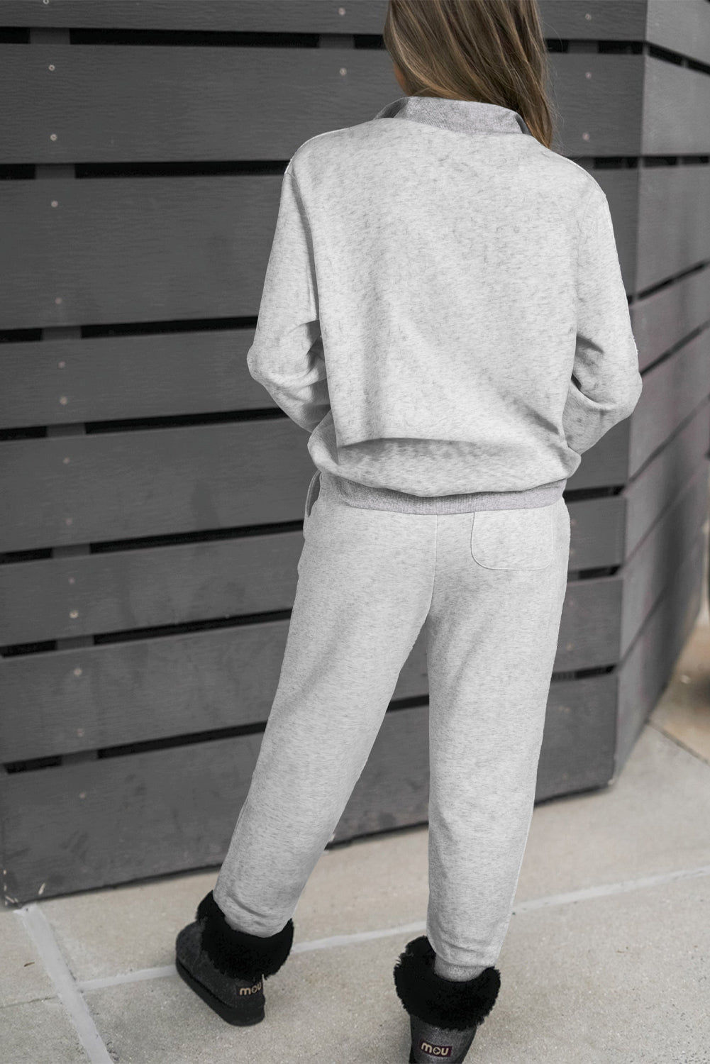 Solid Zip Top and Joggers Set