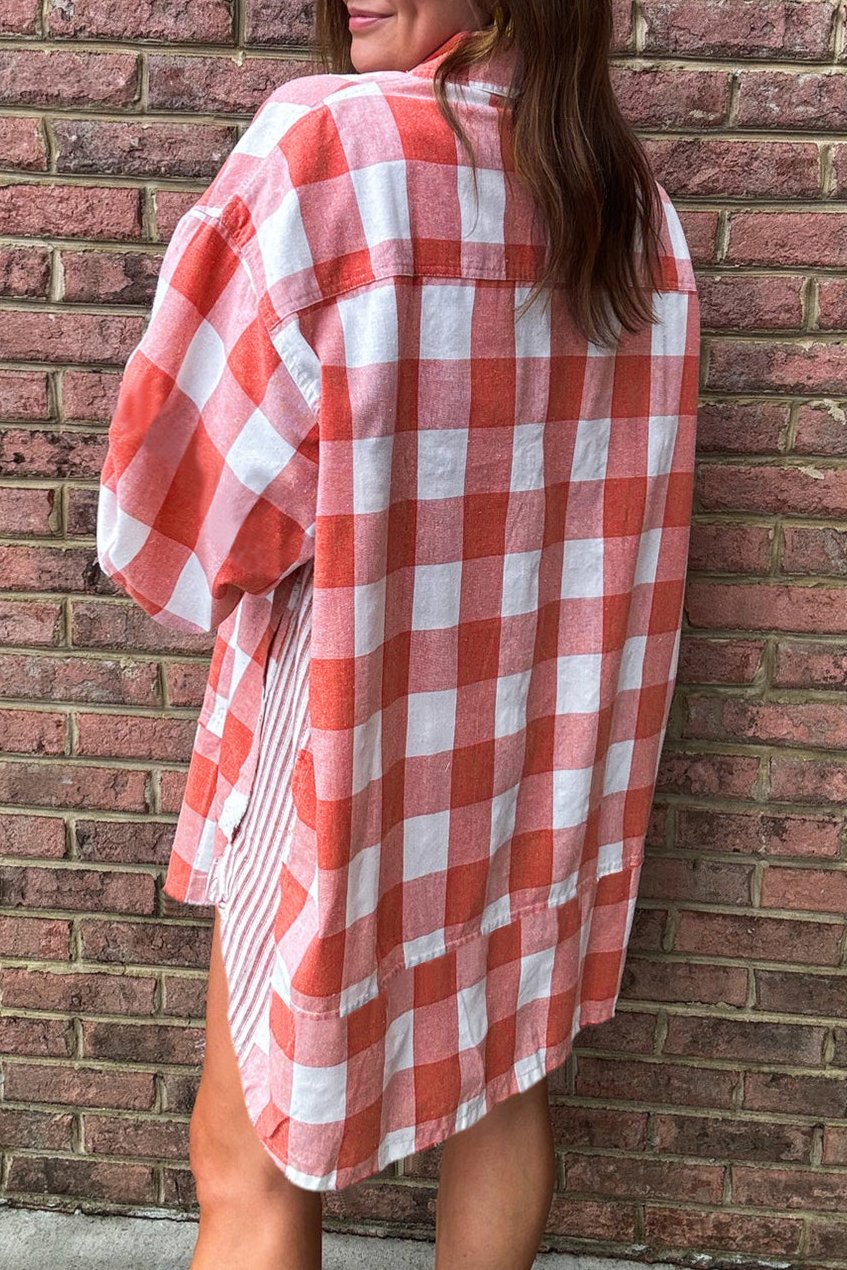 Plaid Puff Sleeve Shirt Dress