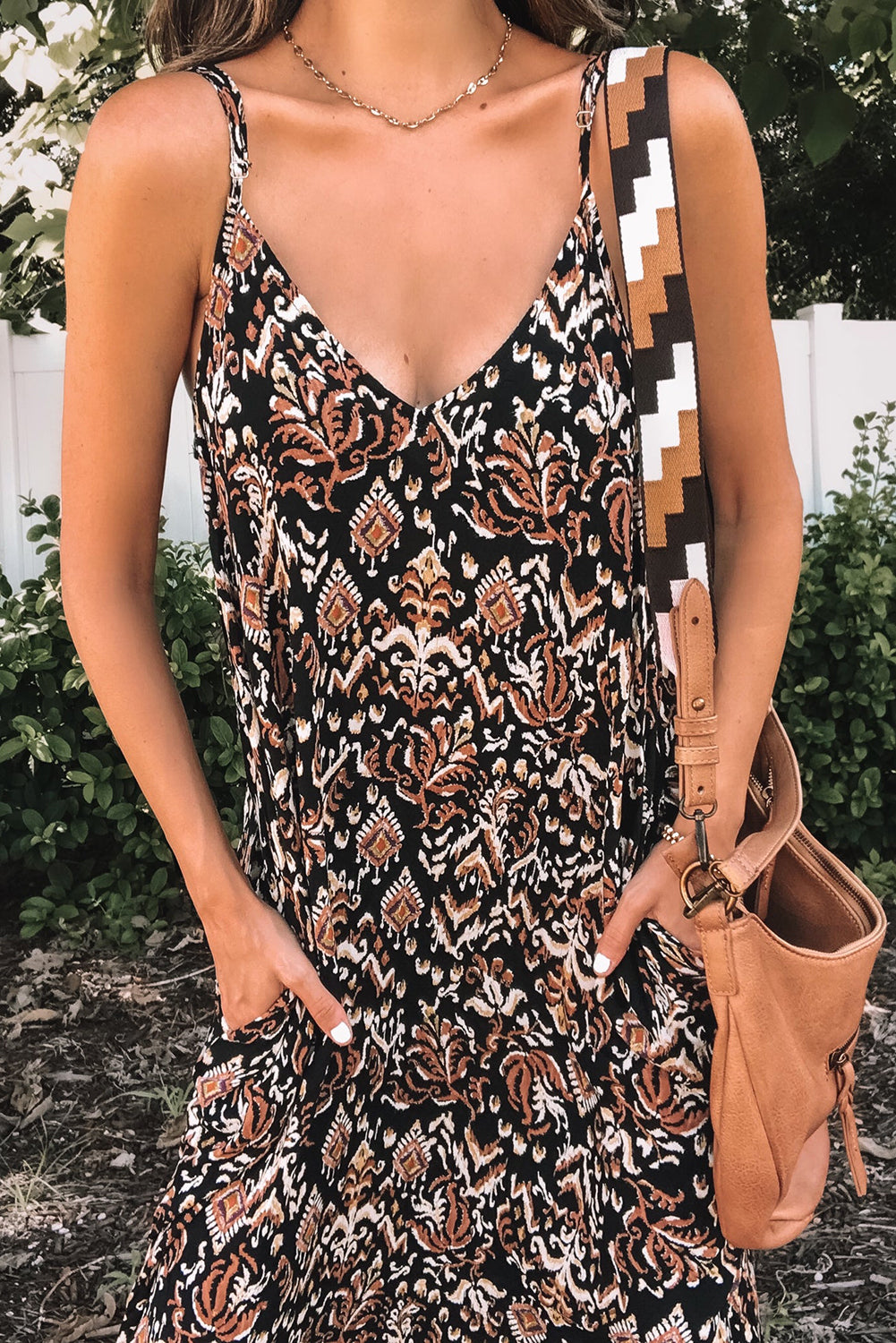 Boho Retro V-Neck Maxi Dress