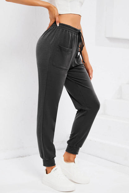 Drawstring Patch Pocket Jogger Pants