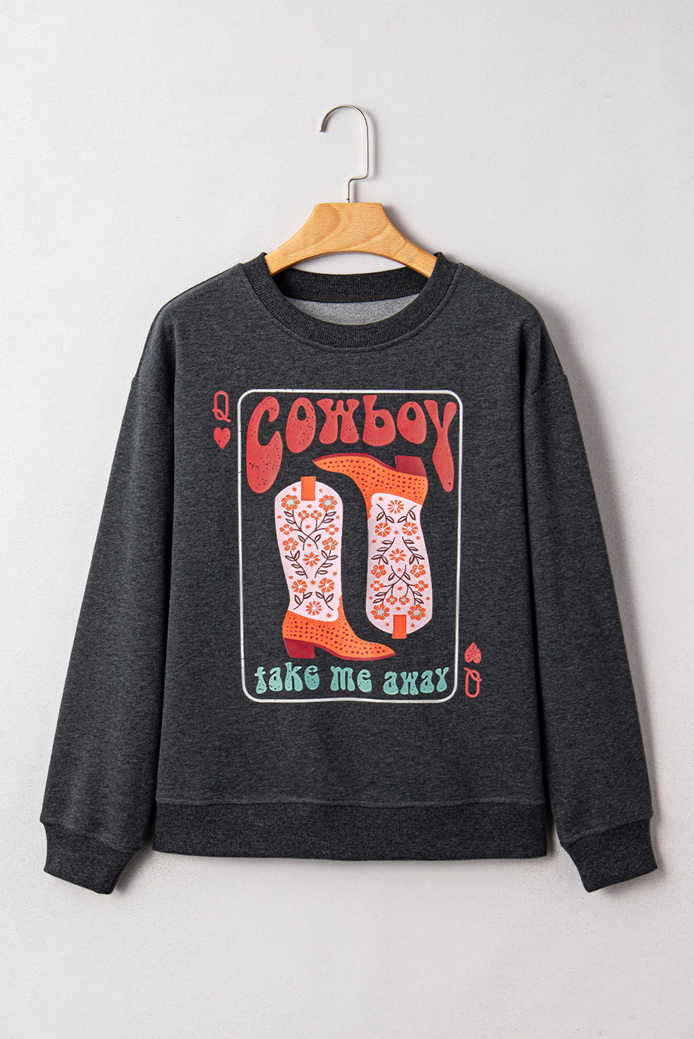 Western Cowboy Queen Drop Shoulder Sweatshirt