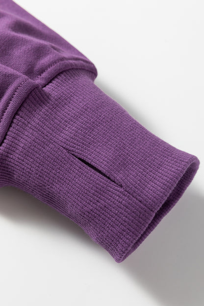 Solid Side Slit Sweatshirt and Leggings Set