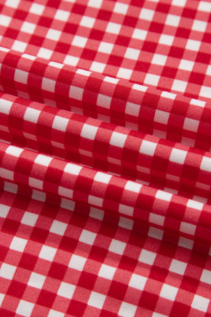 Gingham Patchwork Long Sleeve Top & Pant Set