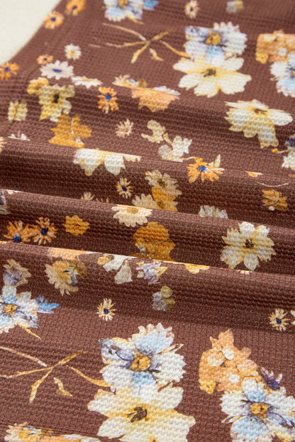 Plus Size Floral Textured Tied Neck Babydoll Blouse