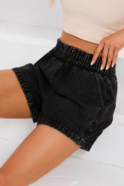 Denim Vintage Wash Pocketed Shorts