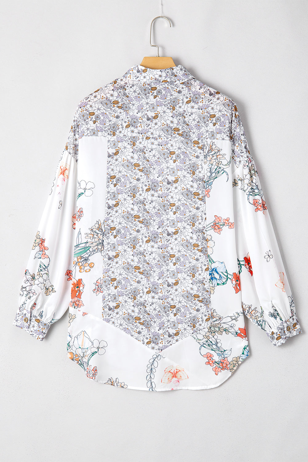 Floral Patchwork Bishop Sleeve Shirt