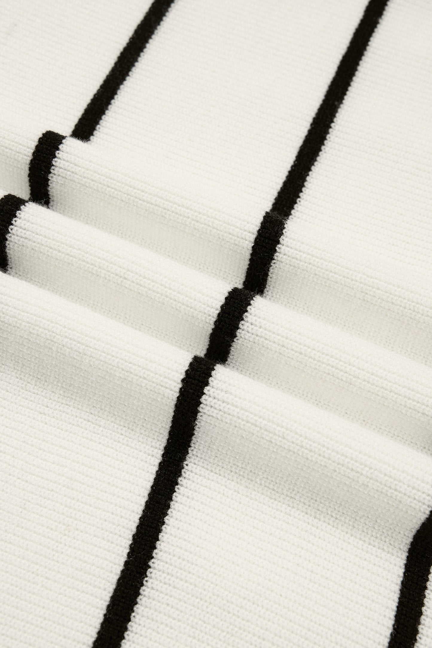 Stripe Ribbed Knit 3/4 Sleeve Sweater Tee