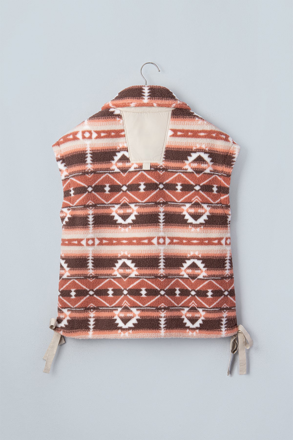 Aztec Fleece Buttoned Placket Side Tie Vest