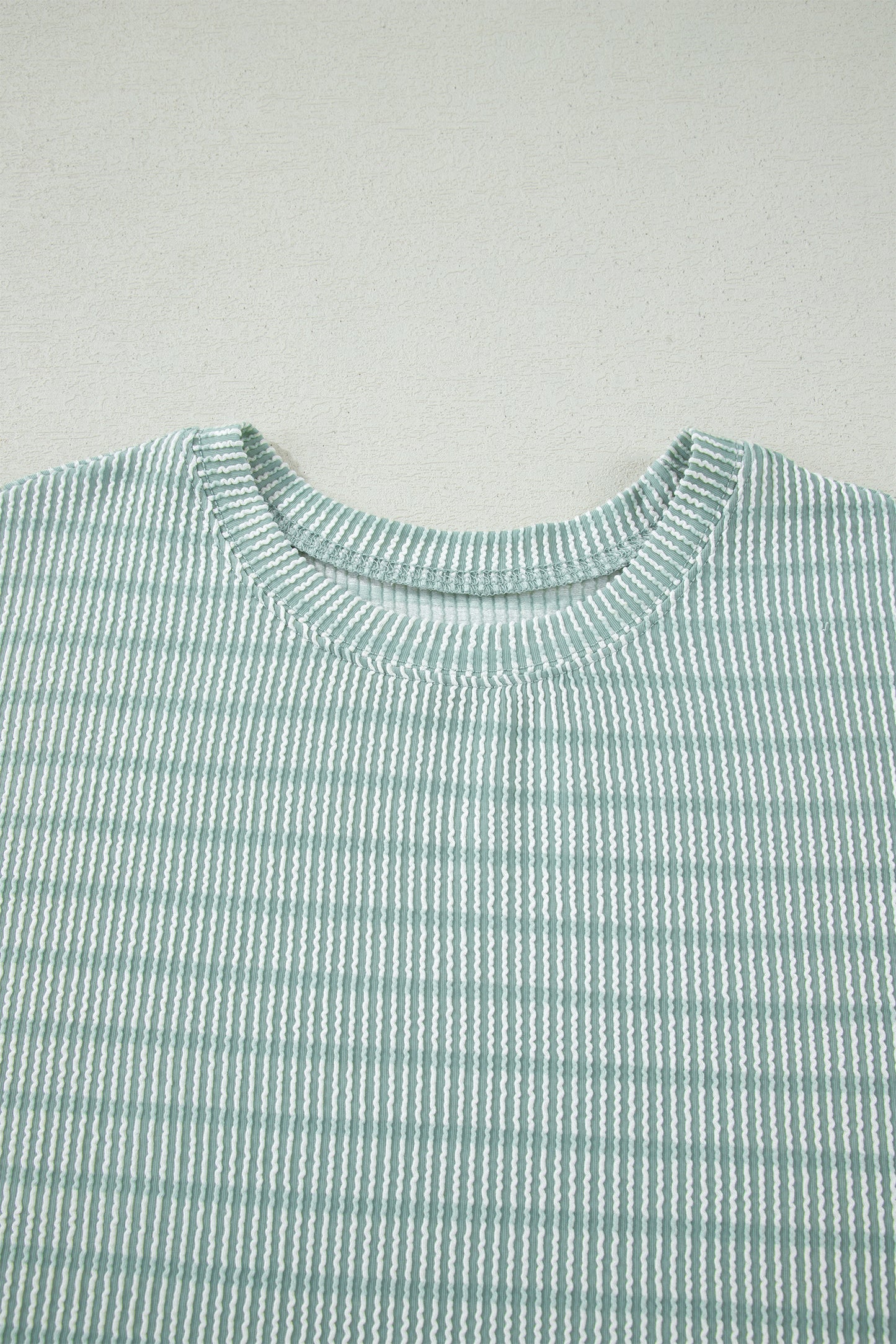 Stripe Corded Knit Tee & Drawstring Short Set