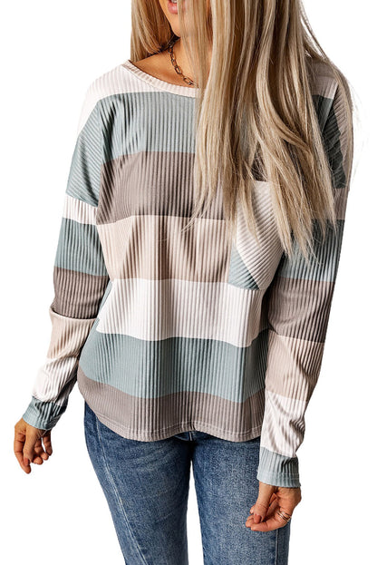 Colorblock Stripe Long Sleeve Top