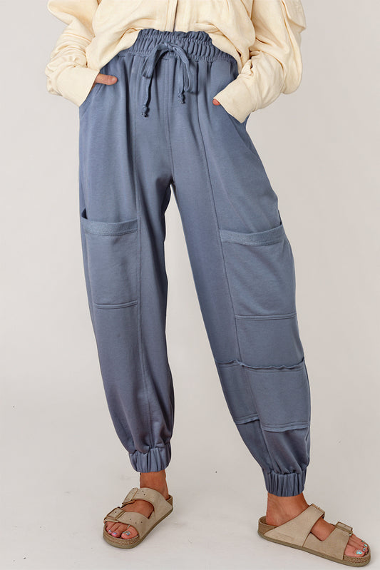 Mineral Wash Pocketed Harem Pants