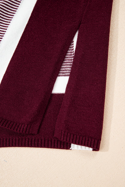 Stripe Colorblock Patchwork Dolman Sleeve Sweater