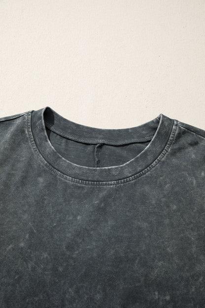 Solid Mineral Washed Short Sleeve Oversize Tee