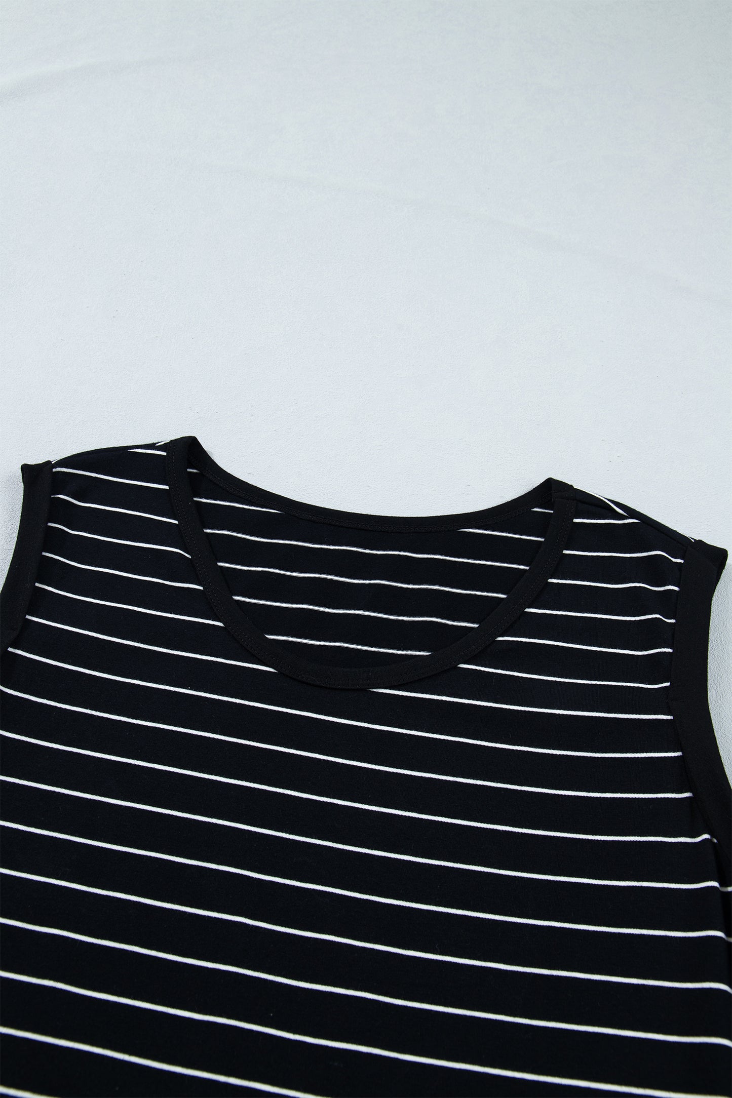 Stripe Drawstring Waist Pocketed Mini Dress