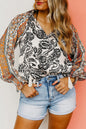 Boho Paisley Tasseled V-Neck Blouse